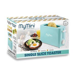 MyMini Single Slice Toaster – Aqua | Compact Single Slot, 500W, Retro Style